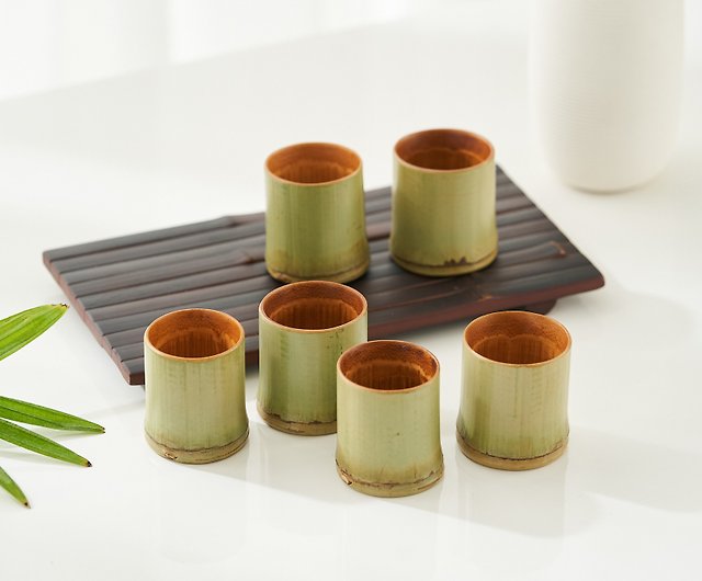 Raw Lacquer Series-Bamboo Cup Set (6pcs) - Shop dr-every-green