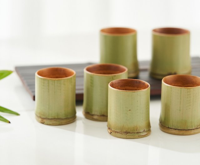 Raw Lacquer Series-Bamboo Cup Set (6pcs) - Shop dr-every-green