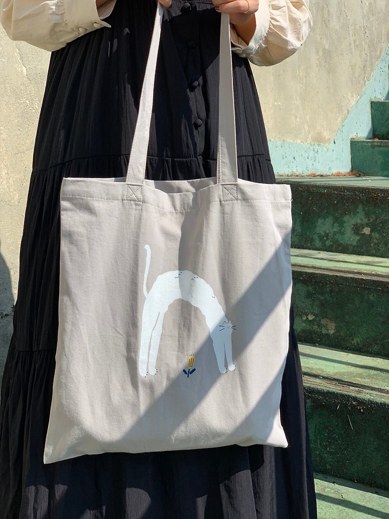 Cotton Bag | Sudden Flowers - Messenger Bags & Sling Bags - Cotton & Hemp Gray