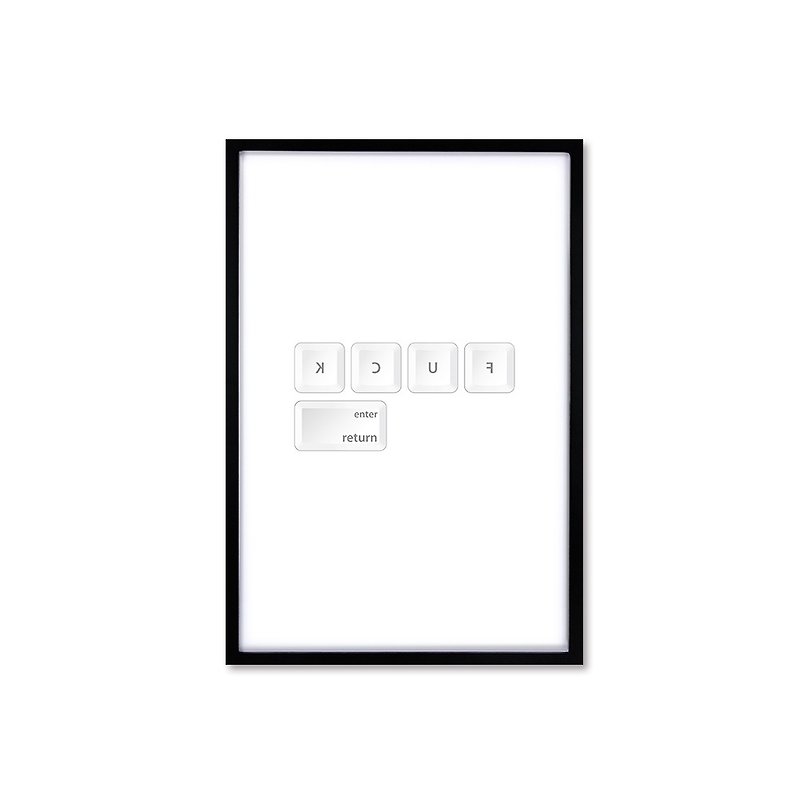 iINDOORS Decorative Frame FUCK Fashion Black 63x43cm Wall Decor - กรอบรูป - ไม้ สีดำ