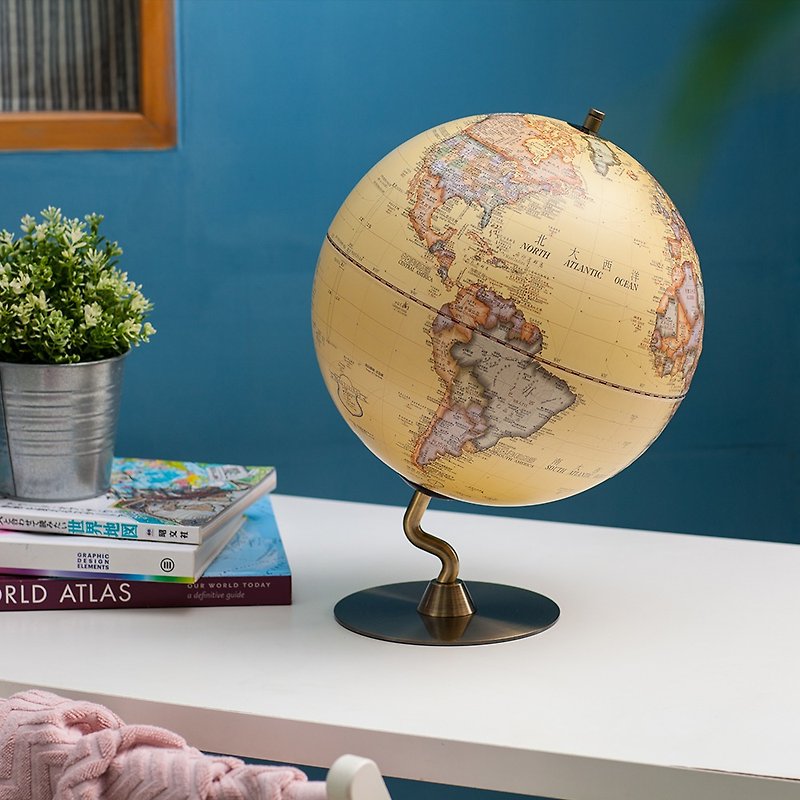 #AR interactive SkyGlobe 12-inch antique touch lithium battery N-type bronze base globe - Items for Display - Other Metals Yellow