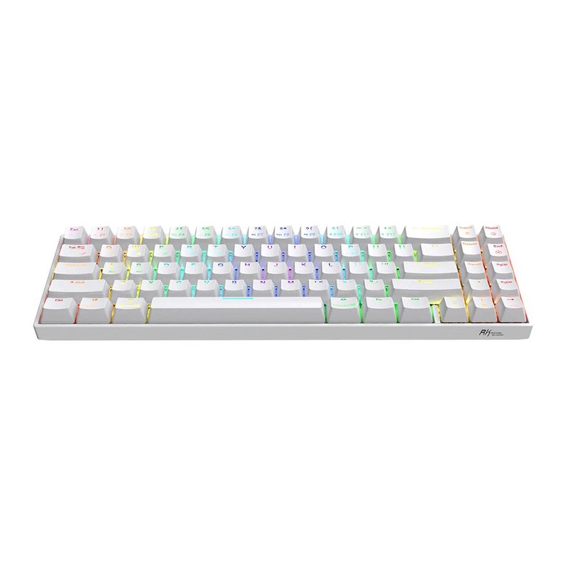 【RK】71 70% Bluetooth three-mode wireless mechanical keyboard red axis RGB white - อุปกรณ์เสริมคอมพิวเตอร์ - พลาสติก ขาว