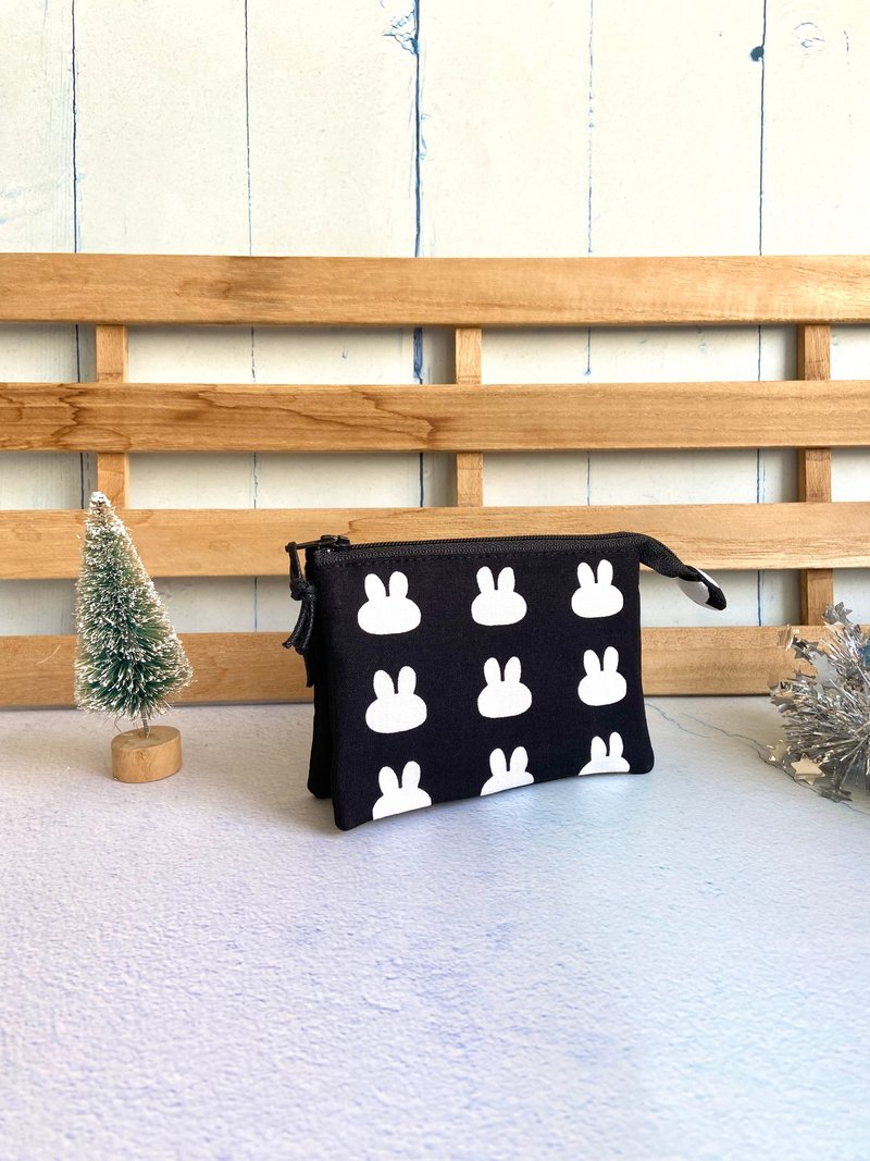 Bunny five-layer small bag made of Japanese cotton can be placed directly in the pocket for birthday exchange gifts - กระเป๋าใส่เหรียญ - ผ้าฝ้าย/ผ้าลินิน 