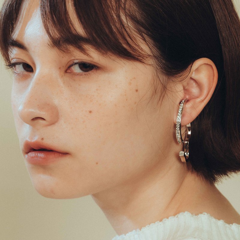耳環 Earrings - Mia 兩色 銀 - 耳環/耳夾 - 其他金屬 銀色