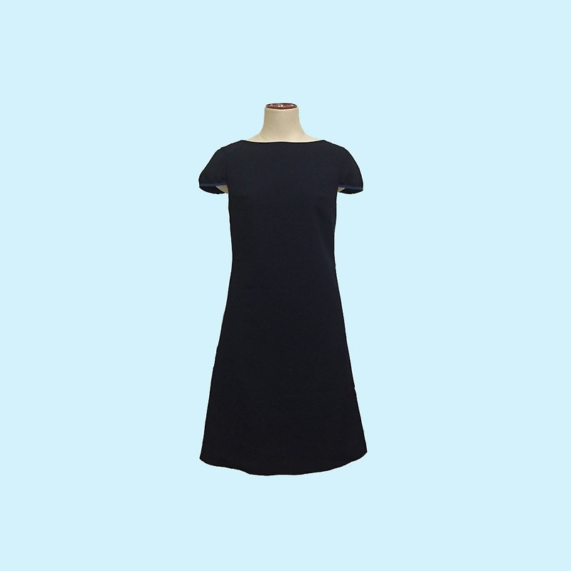 retro one-piece françoise - 洋裝/連身裙 - 聚酯纖維 藍色