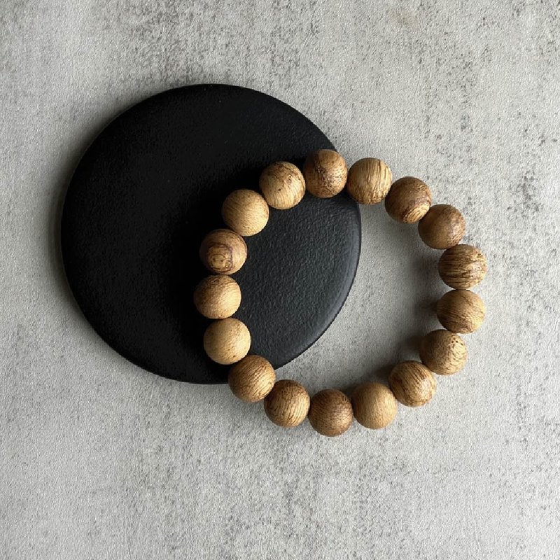 [Heavy round bead type] Wild Kalimantan single circle bracelet 12-14mm - Bracelets - Wood 