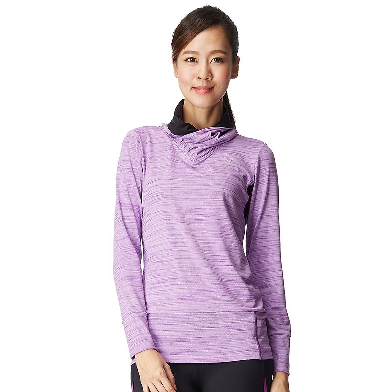 [] MACACA satin shell Long Love T - BTT3282 Purple (jogging / fitness / light movement) - Women's Yoga Apparel - Polyester Purple