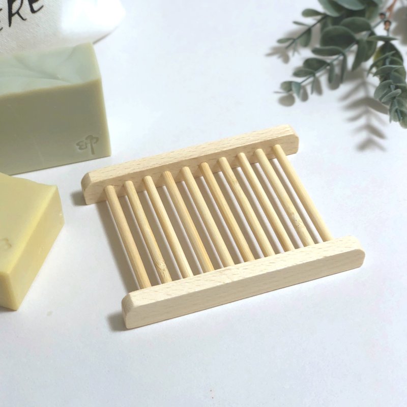 Soapmaker's [Unprinted Style] Lotus Wood Soap Rack丨Handmade soap not included - อุปกรณ์ห้องน้ำ - ไม้ สีกากี