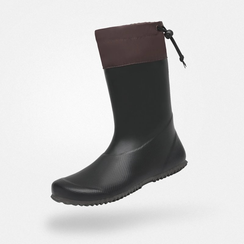 【Saguaro】Brisk I - Barefoot Rain Boots 赤足雨鞋 黑 - 雨鞋/防水鞋 - 聚酯纖維 黑色