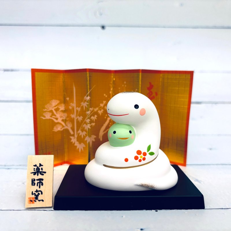 Jincai attracts lucky snakes - parent-child baby - zodiac mascot (year of the snake) rebirth, good luck, fortune - Stuffed Dolls & Figurines - Pottery 