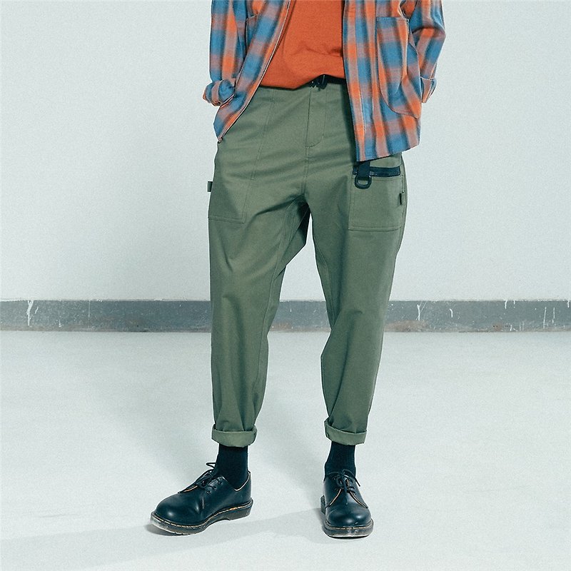 Tooling Trousers City Boy Gery / Green / Black - Men's Pants - Cotton & Hemp 
