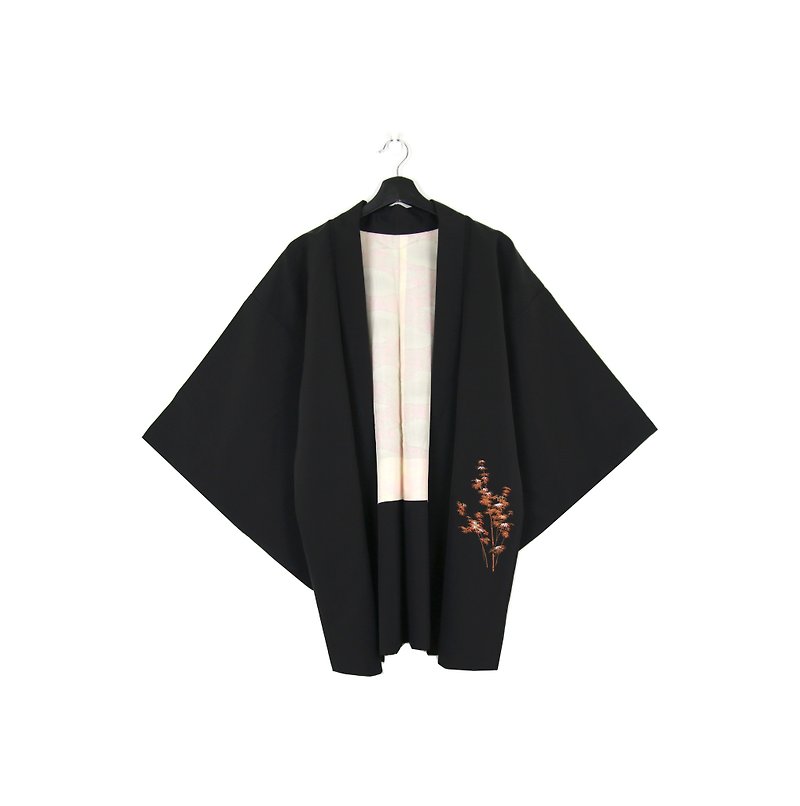 バックグリーンへ::日本の着物の羽織裏塗装夕暮れの竹ユニセックス// //ヴィンテージ着物（KI-115） - ジャケット - シルク・絹 