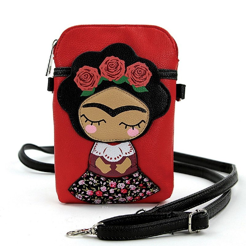 Sleepyville Critters - Frida Crossbody Pouch - Messenger Bags & Sling Bags - Faux Leather Red