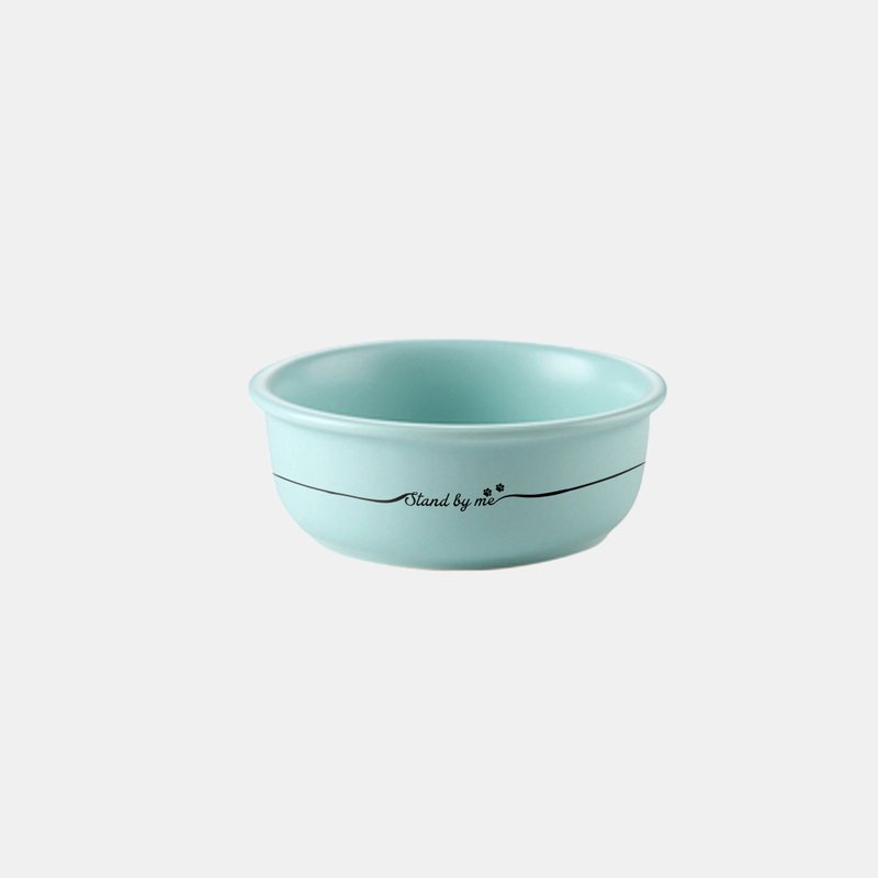 【Pet Shop系列】陶瓷寵物碗食盆水碗易清潔狗狗飯碗 - 寵物碗/碗架/自動餵食器 - 陶 藍色