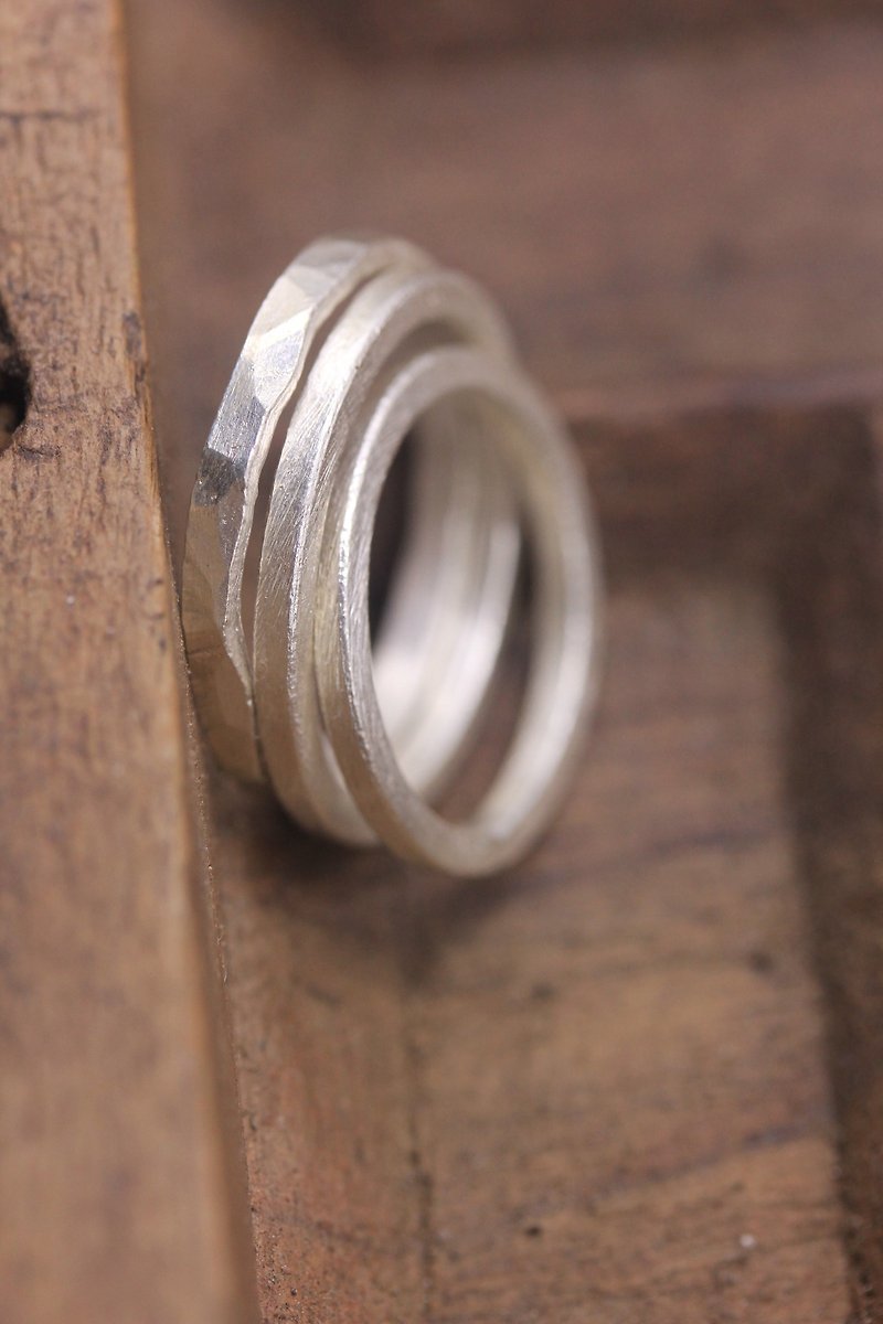 Simple square profile handmade silver ring  (R0059) - แหวนทั่วไป - เงิน สีเงิน
