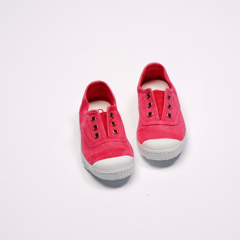 西班牙國民帆布鞋 CIENTA 70777 67 桃紅色 洗舊布料 童鞋 - 童裝鞋 - 棉．麻 紅色