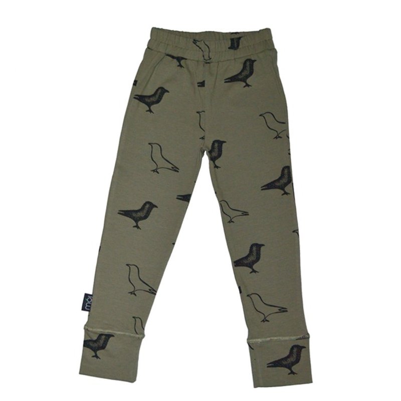 Moi Kids Iceland organic cotton children's trousers 1 to 8 years old dark green le7 - กางเกง - ผ้าฝ้าย/ผ้าลินิน สีเขียว