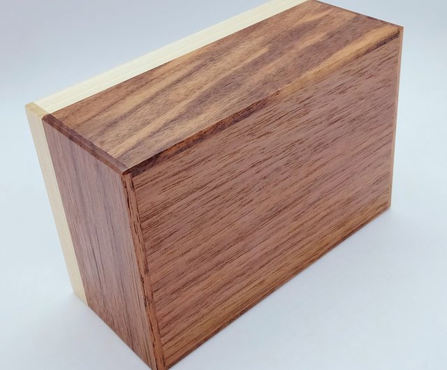 14回仕掛け5寸秘密箱 天然木 ウォールナット・水木 パズル からくり