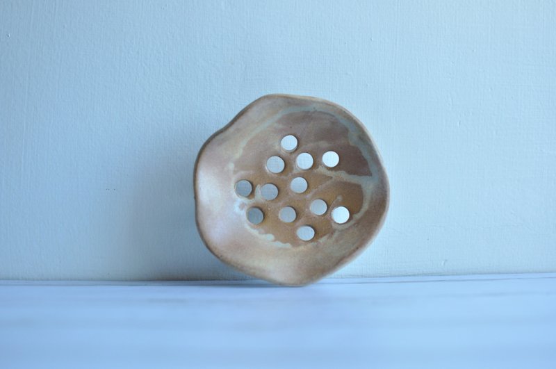 Heyu Soap ・手捏陶皂盤・陶土製・自然瀝水・手工生活器皿 - 浴室用品 - 陶 綠色