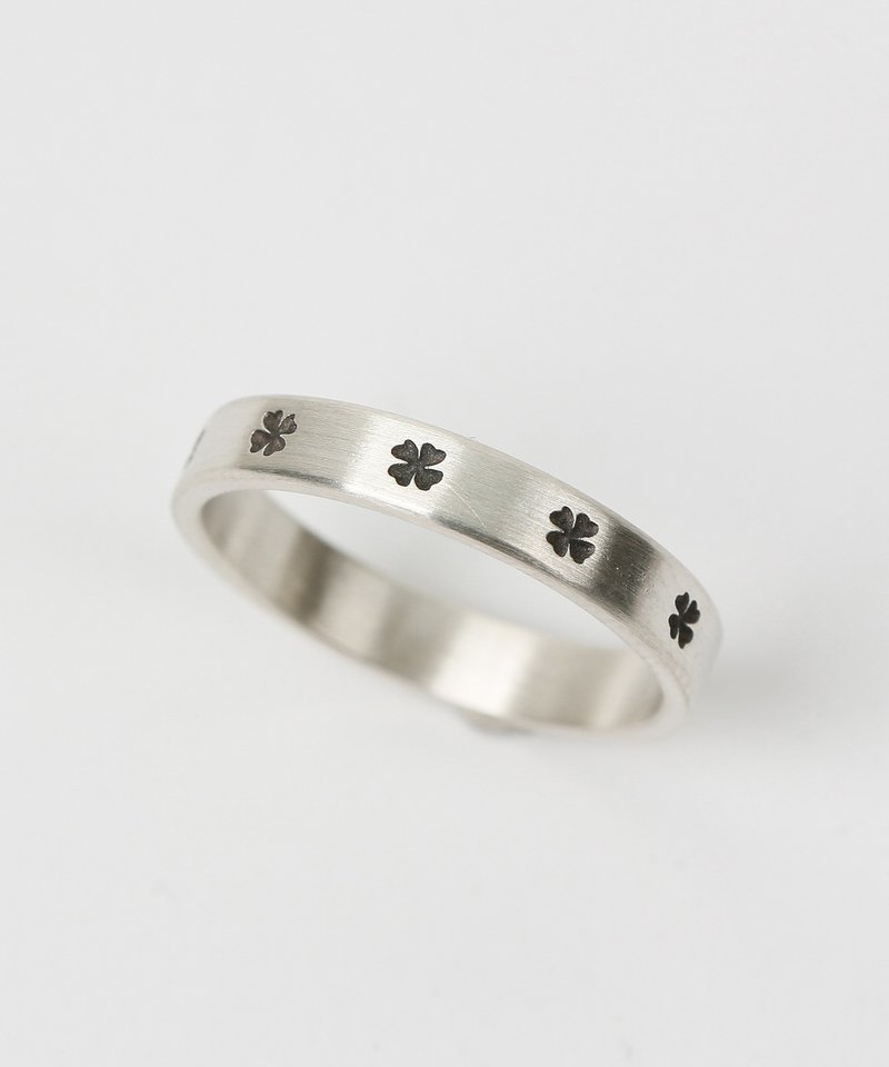 Clover simple rail ring BK (925 silver) - 戒指 - 其他金屬 銀色