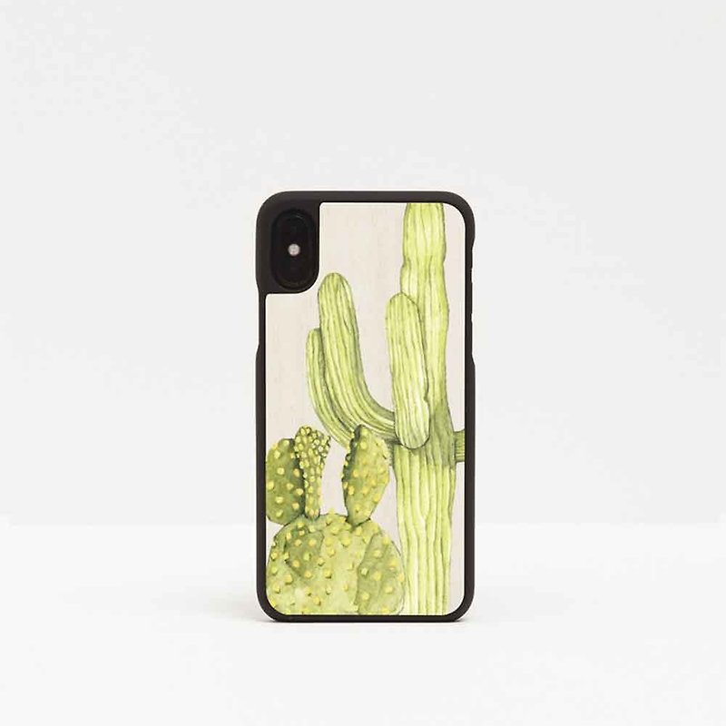 [予約注文]ログ電話ケース/ Cactus-iPhone / Huawei - スマホケース - 木製 ブラウン