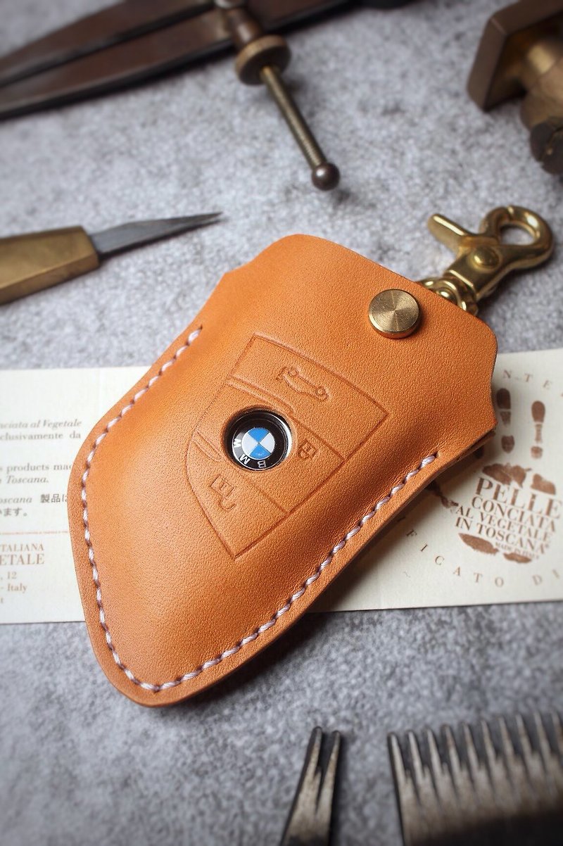【Poseton boutique handmade leather goods】BMW BMWカーキーホルスター手作り - キーホルダー・キーケース - 革 