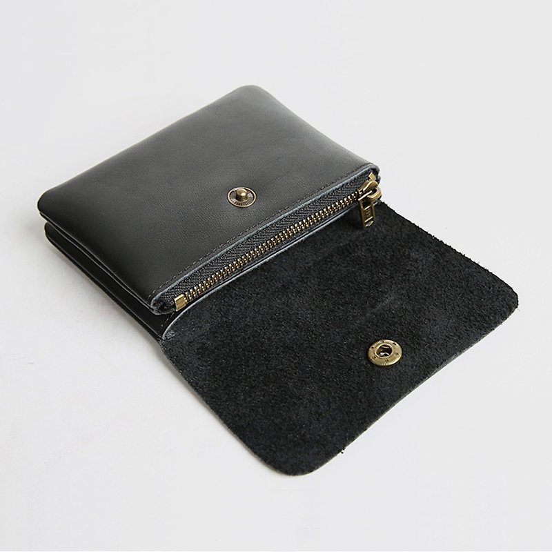 Handmade Leather Corn Card Wallet - กระเป๋าใส่เหรียญ - หนังแท้ สีนำ้ตาล
