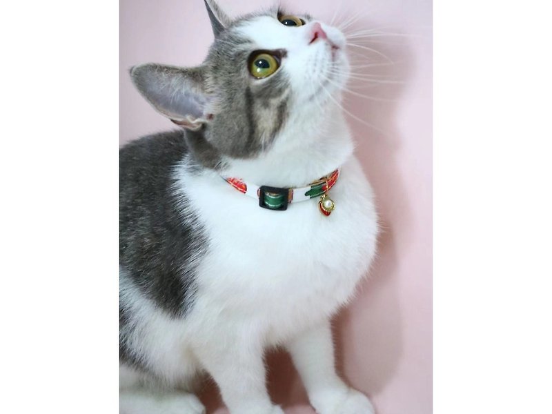 [iC Original] Handmade cat and dog silent collar summer strawberry - Collars & Leashes - Other Materials 