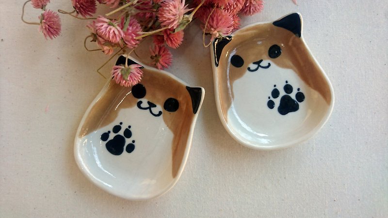 Hey! Bird Friends! Mini Egg Cat Shaped Dish-Fox - Small Plates & Saucers - Porcelain Orange