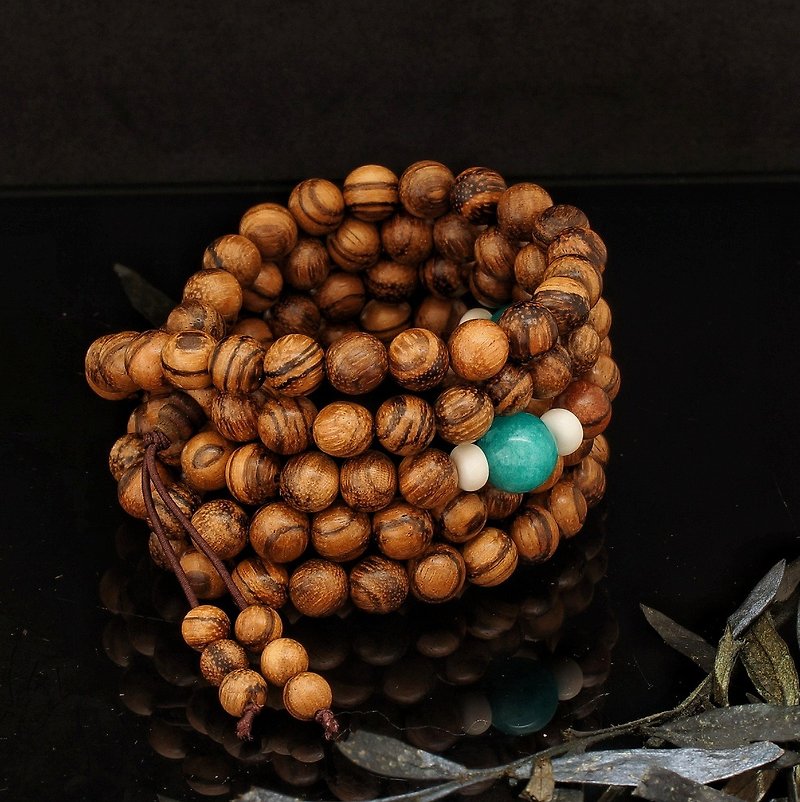 Wood Beads 17 108 pcs 3 wraps 8mm bracelet - สร้อยข้อมือ - ไม้ 