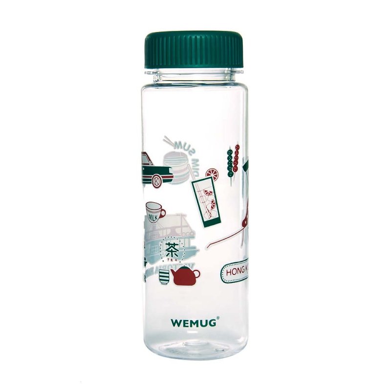 【日本暢銷商品】WEMUG -城市水瓶/水壺 透明綠色 香港圖案 - 水壺/水瓶 - 塑膠 