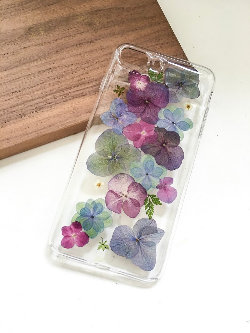 Hooded suitcase | hydrangea | purple flower | - เคส/ซองมือถือ - ซิลิคอน สีม่วง