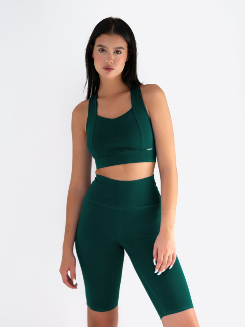 Yoga bodysuit, unitard #122. Organic cotton jumpsuit. Fitness suit. Yoga wear - 吊帶褲/連身褲 - 棉．麻 綠色