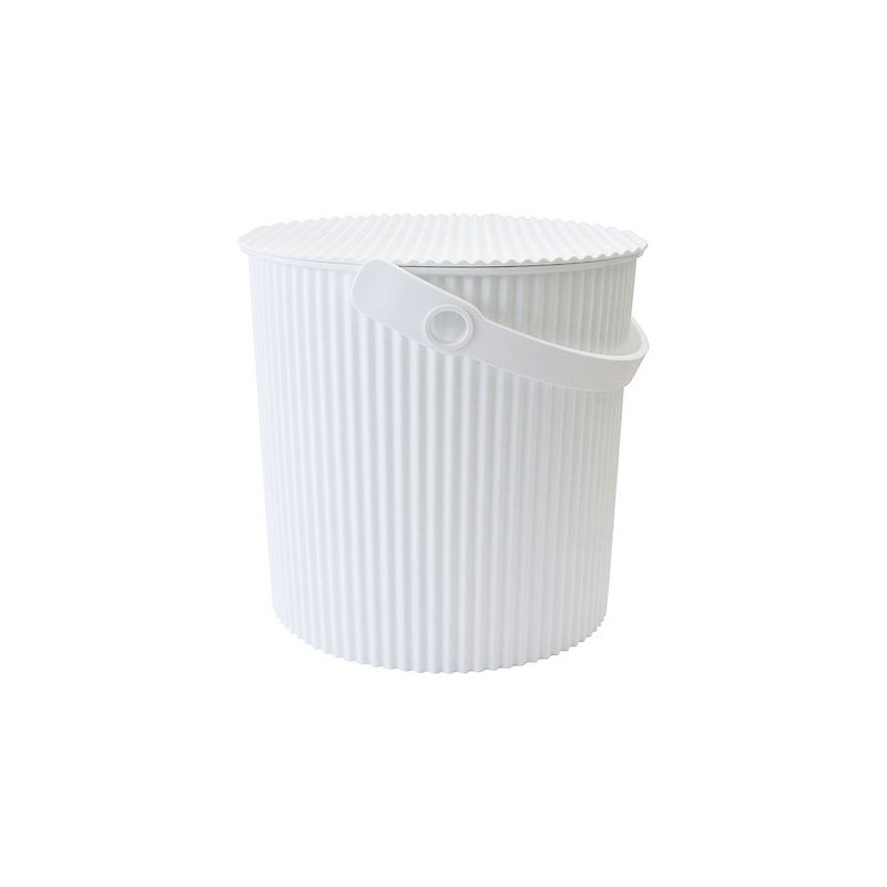 [Hachiman Huacheng] omnioutil Straight grain storage storage chair stool white L - Storage - Polyester White