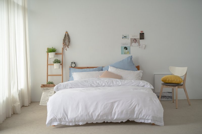 100％リヨセル/寝具セット（シングル/ダブル/ラージ）ピュアホワイト - 寝具 - その他の素材 ホワイト