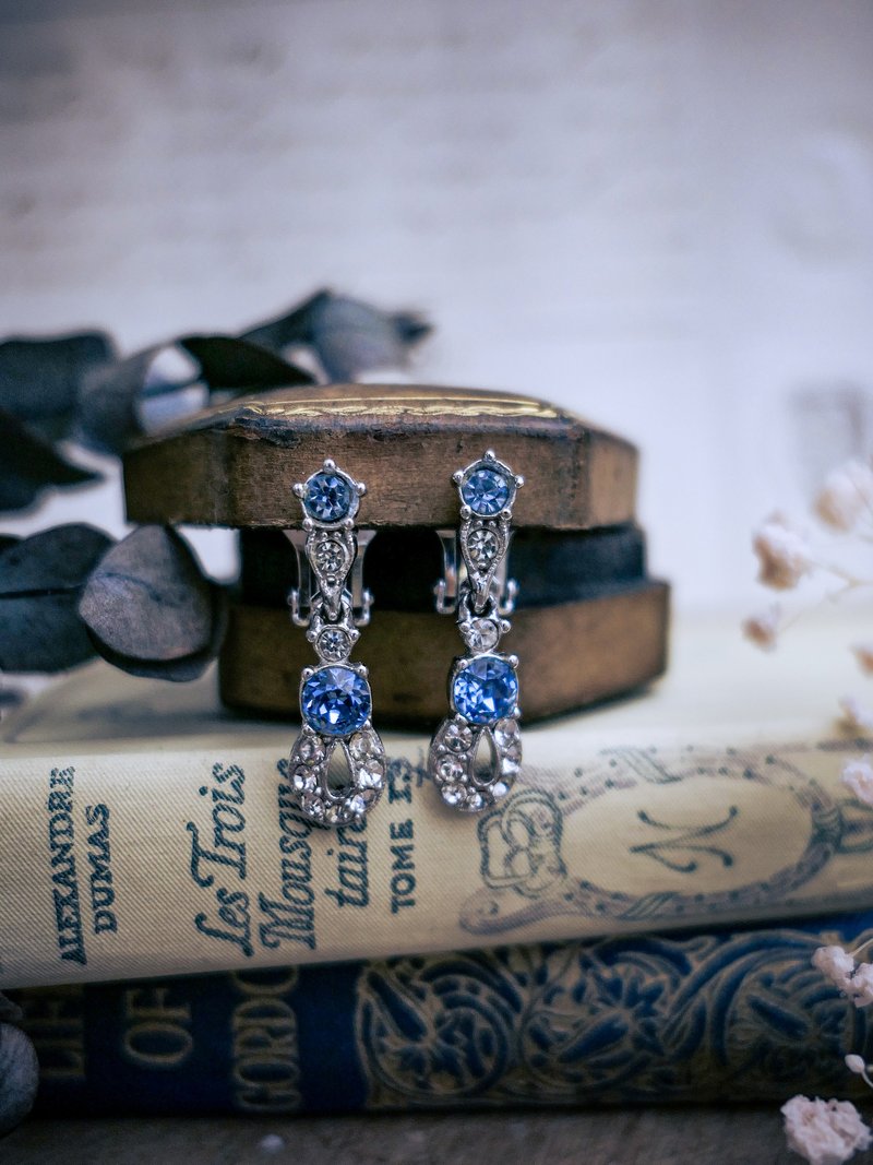 Bogoff 簡約幾何白色珠寶耳環－美國古董首飾 Vintage Jewelry - 耳環/耳夾/耳骨夾 - 其他金屬 