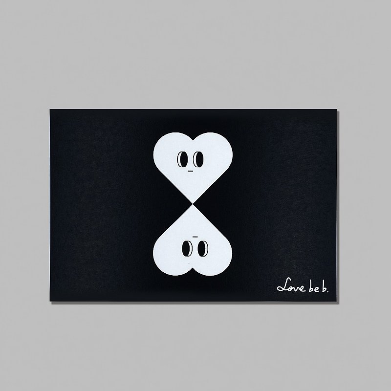 Fall in love with the opposite you/Universal card/Birthday card/Postcard - Cards & Postcards - Paper Black