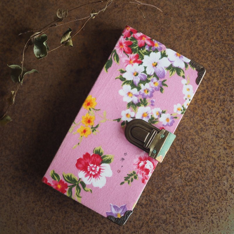 Taiwan flower cloth notebook type smartphone case (all models) 3 [Made to order] - เคส/ซองมือถือ - ผ้าฝ้าย/ผ้าลินิน หลากหลายสี