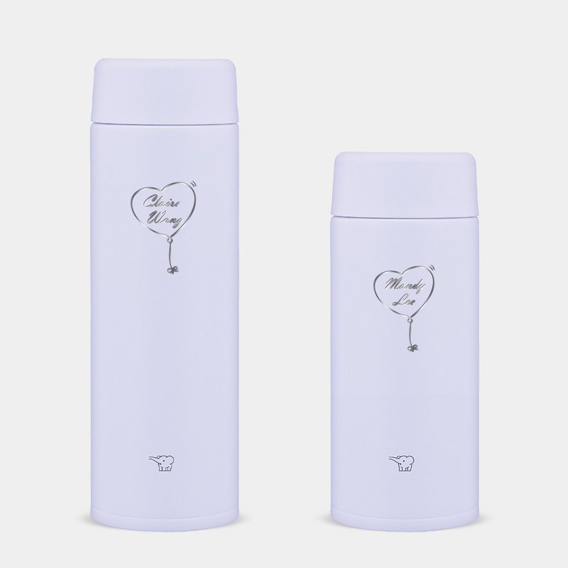 【雷射雕刻】愛心汽球 客製化文字 象印不鏽鋼 保溫瓶 PU027 - 保溫瓶/保溫杯 - 不鏽鋼 紫色