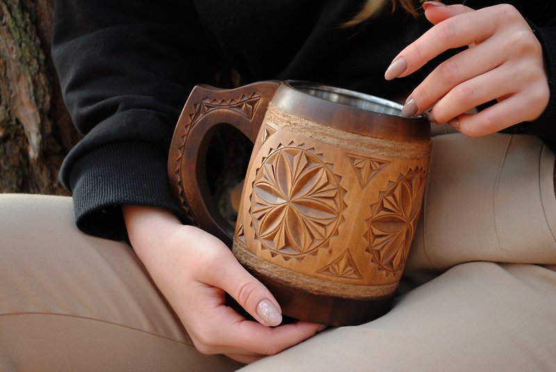 Wooden beer mug, Personalized Groomsmen,Groom wedding gift, Man Christmas gift - Mugs - Wood 