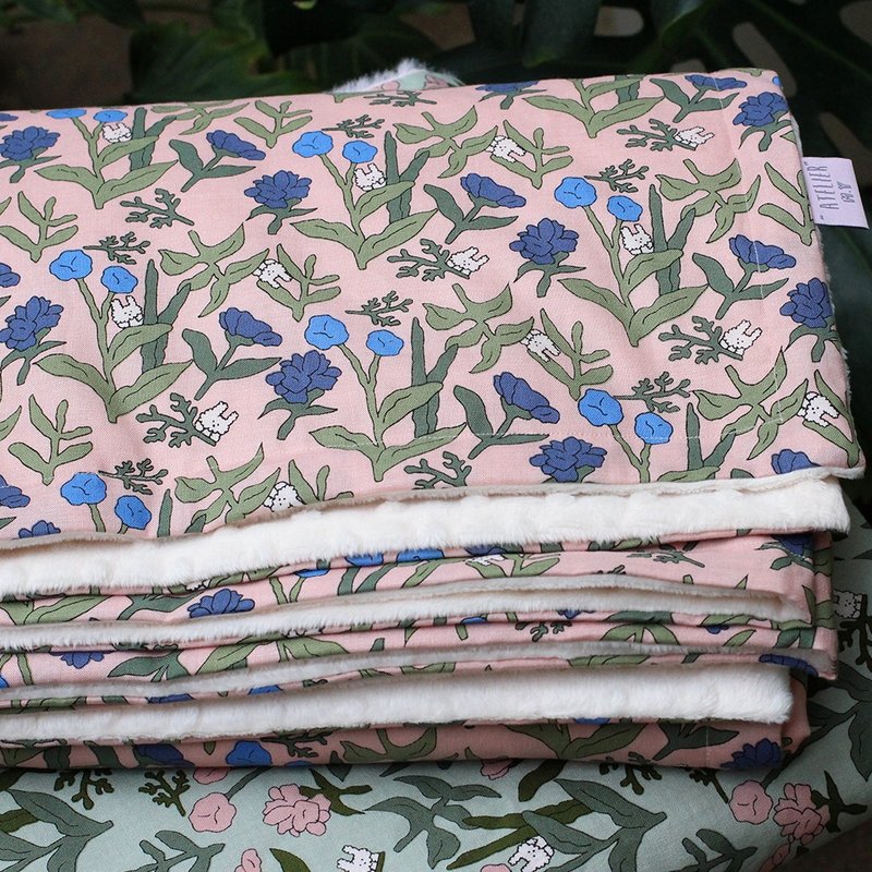rabbit minky baby blanket (new born baby gift) 新生兒 出産祝い Made in korea - 嬰兒床/床圍/寢具 - 棉．麻 粉紅色