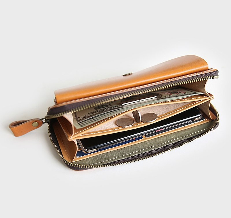 Handmade Genuine Leather Man Multifunctional Wallet - Wallets - Genuine Leather Brown