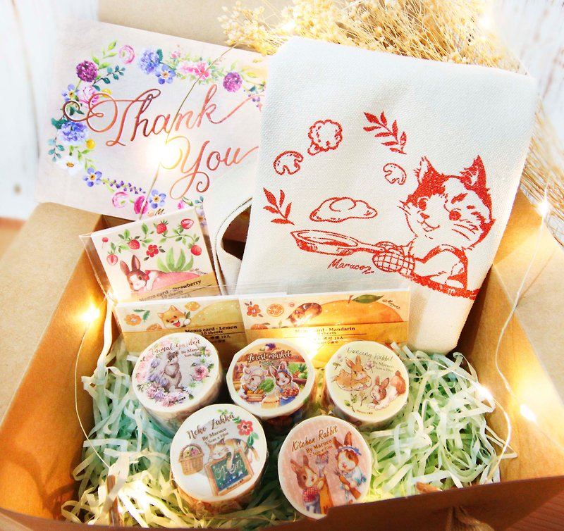 【預購】可愛動物紙膠帶禮物盒 - 紙膠帶 - 紙 多色