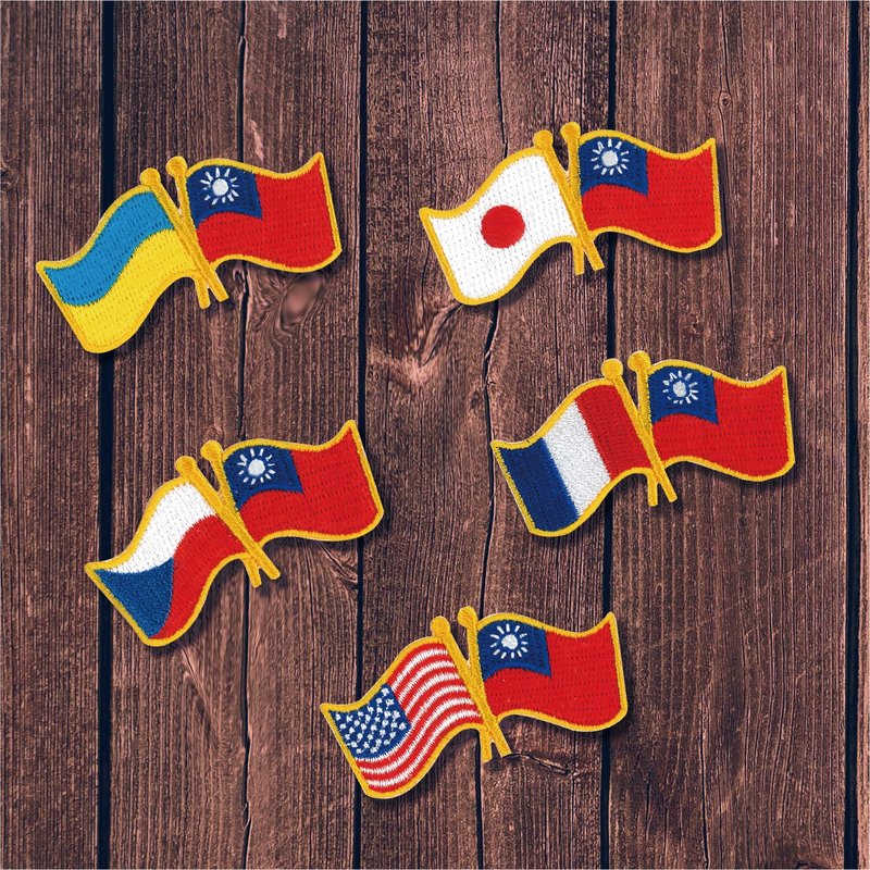 [Embroidered flag] Czech | United States | France | Taiwan | Ukraine | Japan | Stickers | Pins | Cloth stickers - เข็มกลัด - งานปัก หลากหลายสี