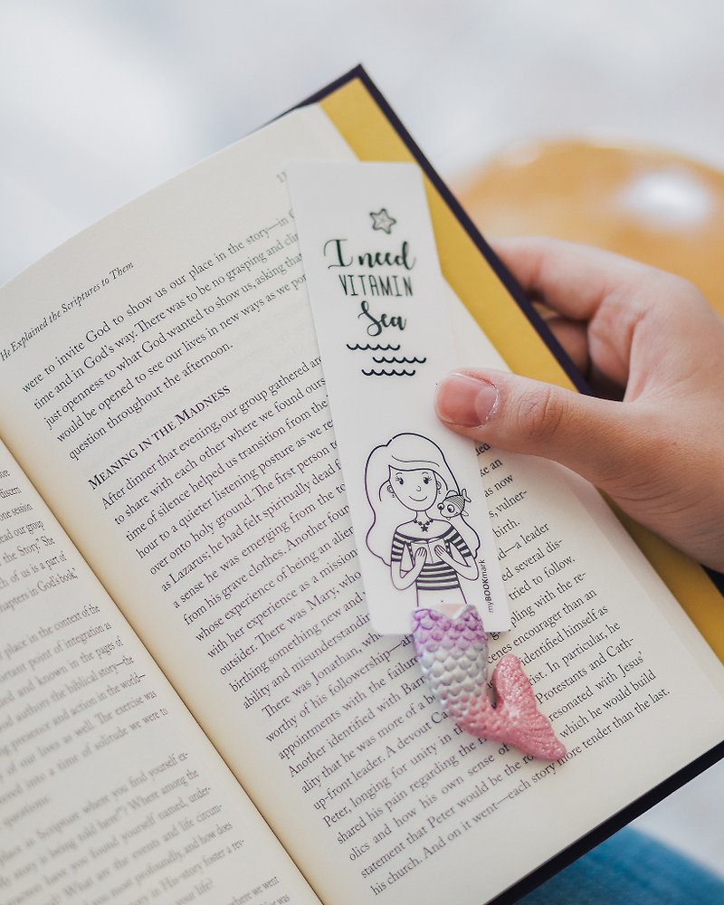 Mermaid babe bookmark (Pink) - 書籤 - 黏土 粉紅色