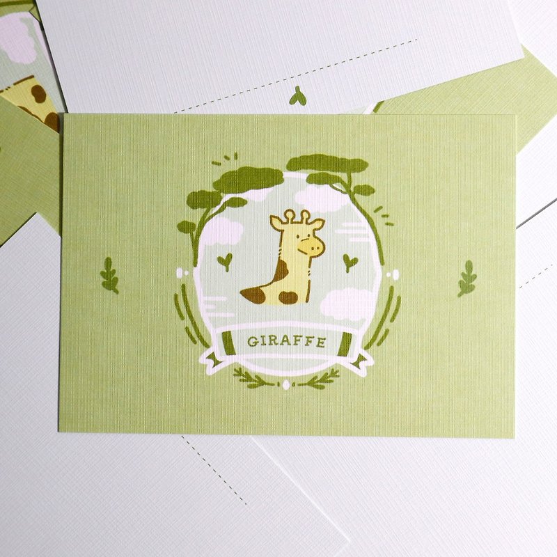 Dust Postcards - Animal Series | Giraffe Postcards | Hand-painted Postcards Stationery Wenchuang - Cards & Postcards - Paper Green