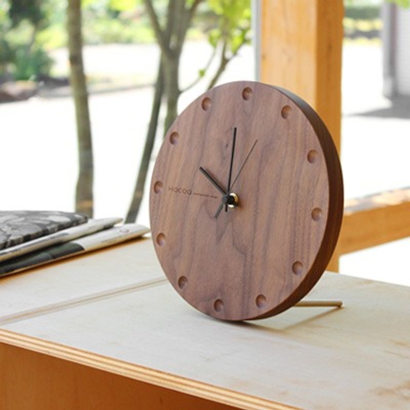 原木手工圓形時計 - 時鐘/鬧鐘 - 木頭 咖啡色