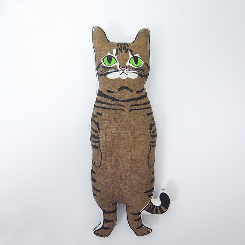 stuffed animal kijitora cat - ตุ๊กตา - ผ้าฝ้าย/ผ้าลินิน สีนำ้ตาล