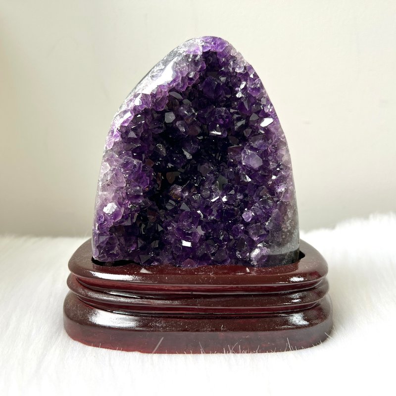 Uruguay Amethyst Cluster with Custom Base | Crystal | Crystal Cluster | Crystal Ornaments - Items for Display - Crystal Purple