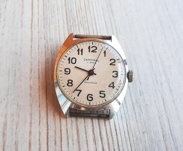 ソ連 RAKETA 手巻き式 腕時計 80s メンズ ヴィンテージウォッチ CARDINAL 19 宝石 Raketa メンズ腕時計巻き上げ - 機械式